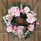 Artificial Pink Rose Wreath 20 inches Front Door Wreath with Hydrangea Green Leaves Wreath Artificial Spring Wreath Valentines Mother's Day Wreath for Wall Wedding Party Home Decor (Pink)